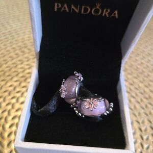 Pandora Purple Floral Ring Set